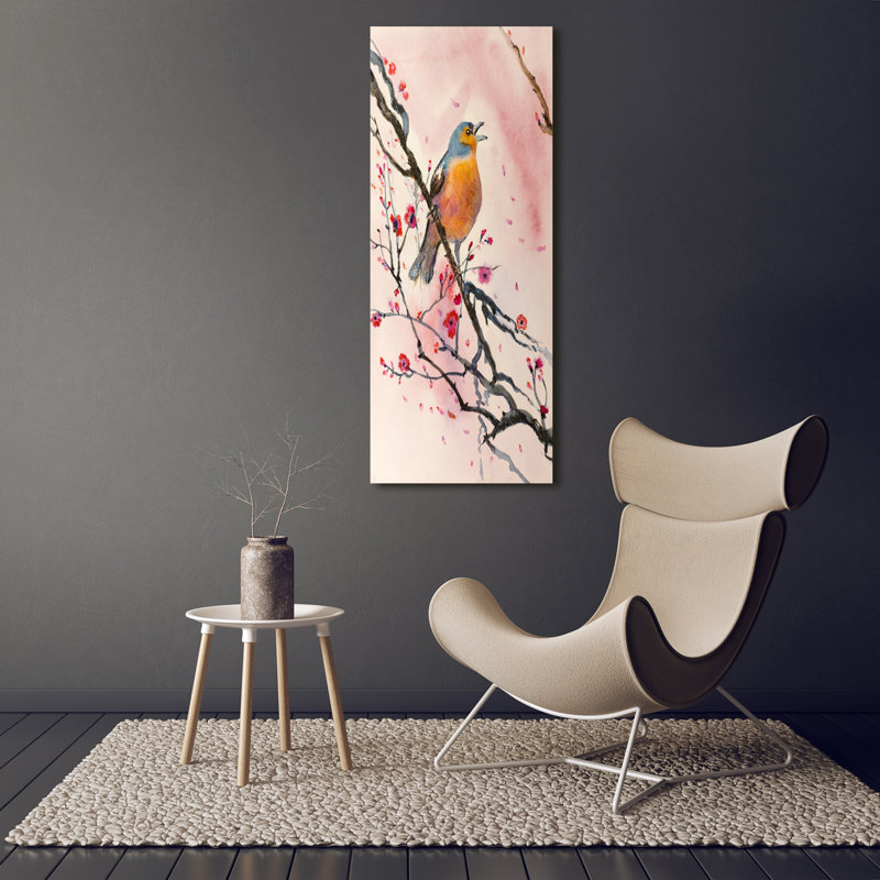Bird On A Branch - Wrapped Canvas Print