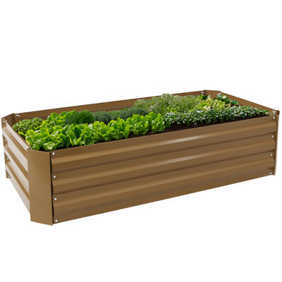Ippolito Rectangular Galvanized Steel Raised Garden Bed - Brown - 48" x 24" x 11.75"