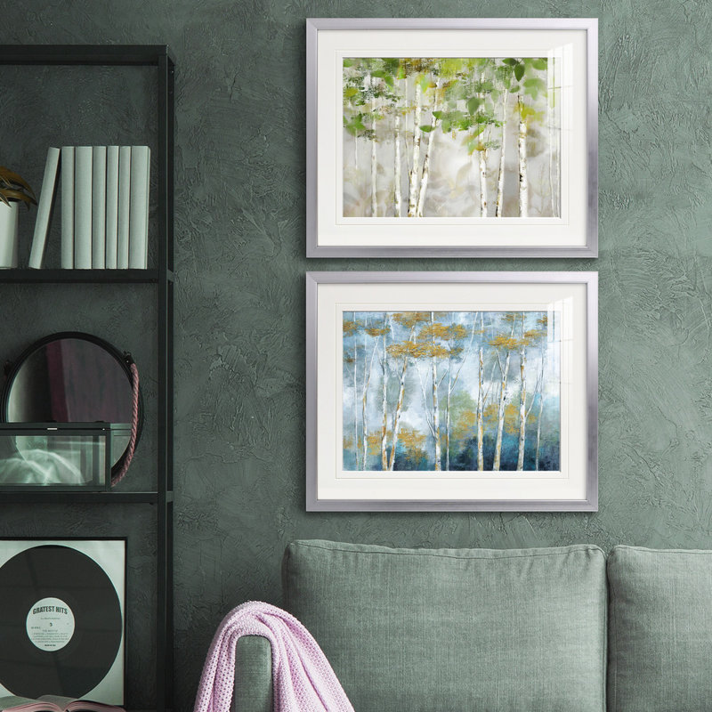 Reproduction de photo sur toile, Papier avec cadre argenté, Blanc mat