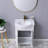 24" Modern Free-Standing White Single Bathroom Vanity