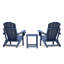 Ensemble 3 pièces Adirondack pliant, 2 chaises et table d'appoint en résine PEHD, mobilier de jardin extérieur résistant aux intempéries pour terrasse, jardin et bord de piscine-1634374438