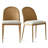 Linen Dining Chairs With Woven Rattan Back