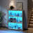 31.5" W Cube Bookcase With Tri-Color Sensor Light, Open Display Shelf-1016128779
