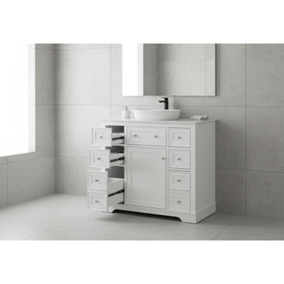 Base de meuble-lavabo blanc 36 po - Fabrication et rangement en bois