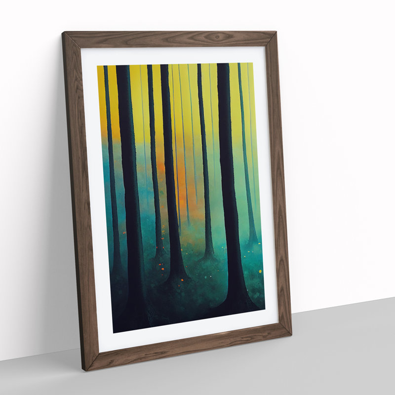 XV1022-2628X Lush Forest 1 Piece Single Picture Frame Wall Art, 34cm H x 25cm W x 2cm D, Walnut