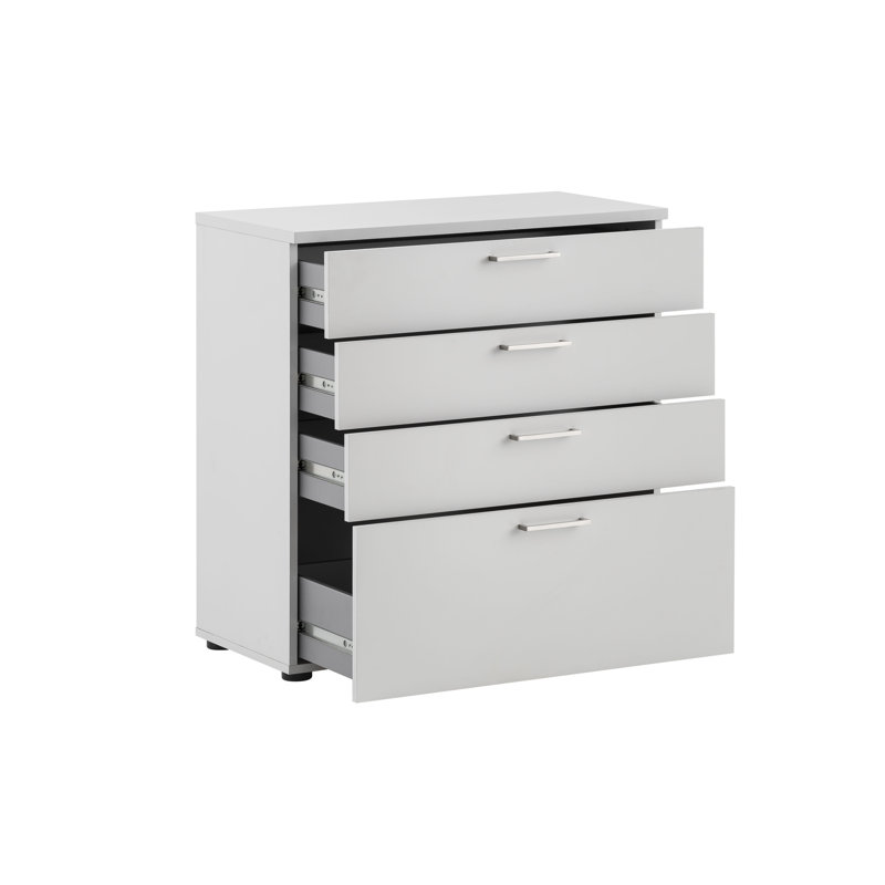 4 - Drawer Storage Cabinet, Light Grey