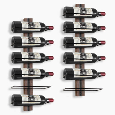 Alaiyah 12 Bottle Wall Mounted Wine Bottle Rack in Brown