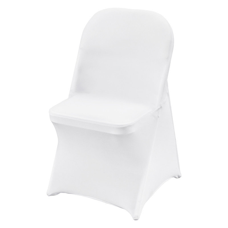 Housses pour chaises pliantes en spandex blanc extensible 30 pièces - Housses ajustées universelles pour petites chaises jusqu'à l 15,7 po, lavables et amovibles pour mariage, banquet, fête