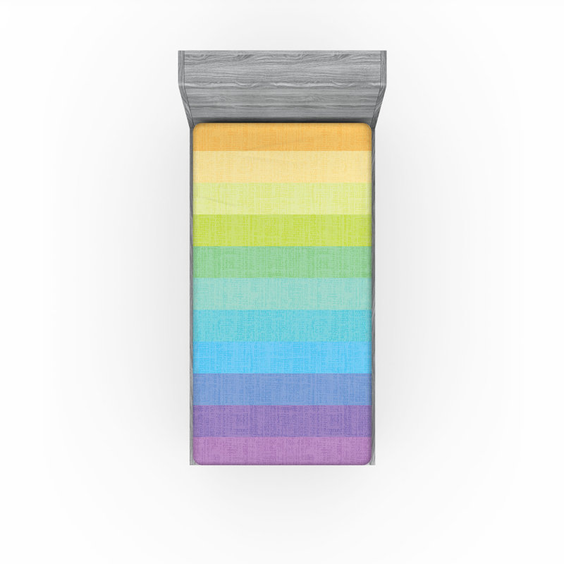 Ensemble de 2 draps-housses Ambesonne, Drap-housse de taille simple, Multicolore / ombre 2