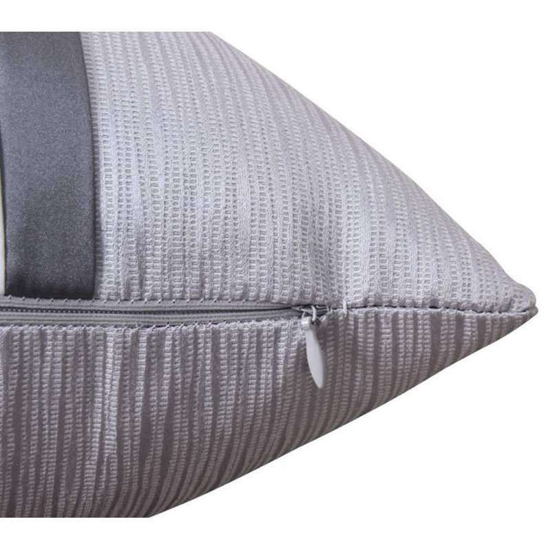  Housse de coussin lombaire brodée Luxury, Gris