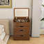 Bureau de coiffeuse avec miroir éclairé et un tabouret, table de maquillage à dessus rabattable pour la chambre à coucher