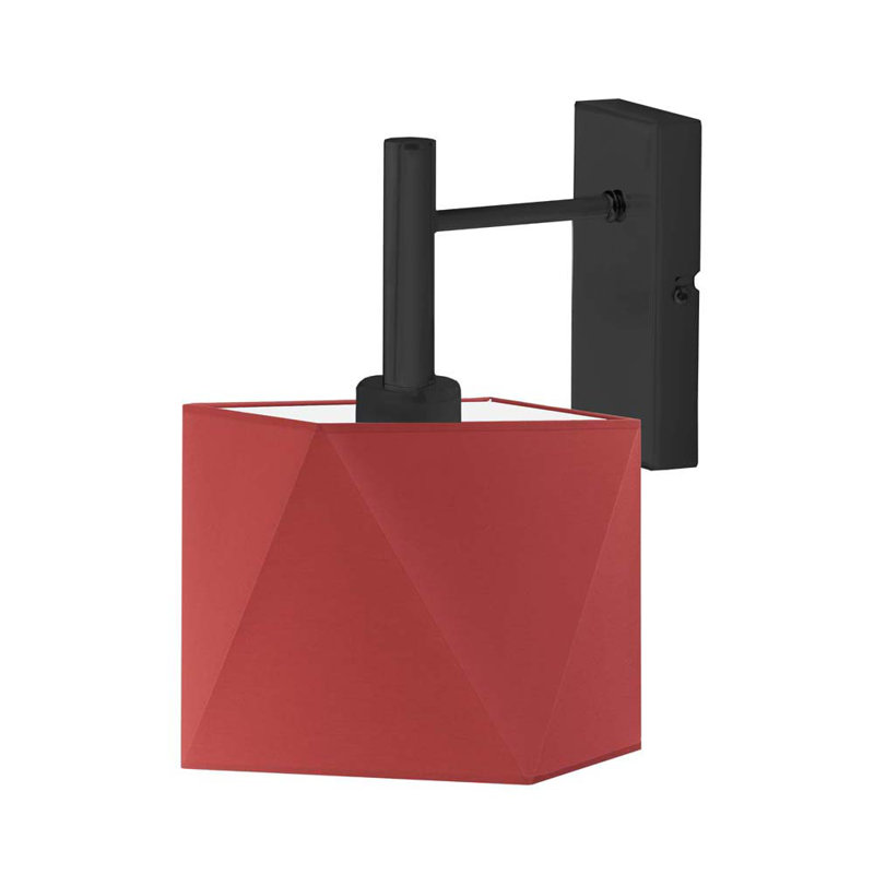 Aweys Steel Armed Sconce, Black, Red