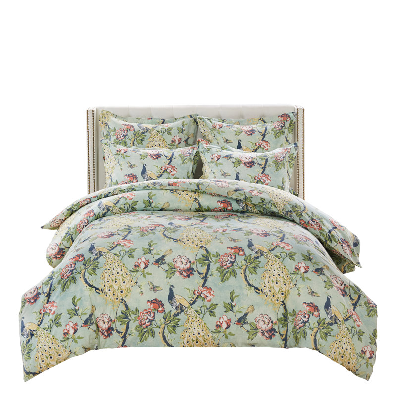 Jade Victorian Garden Cotton Twin Duvet Set