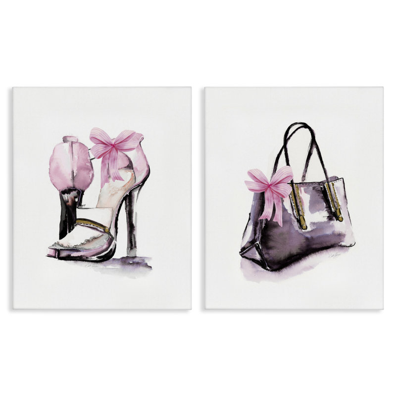 Ensemble de 2 chaussures de luxe à chaussures et sac à main, design par Stella Chang, H 20 po x l 16 po