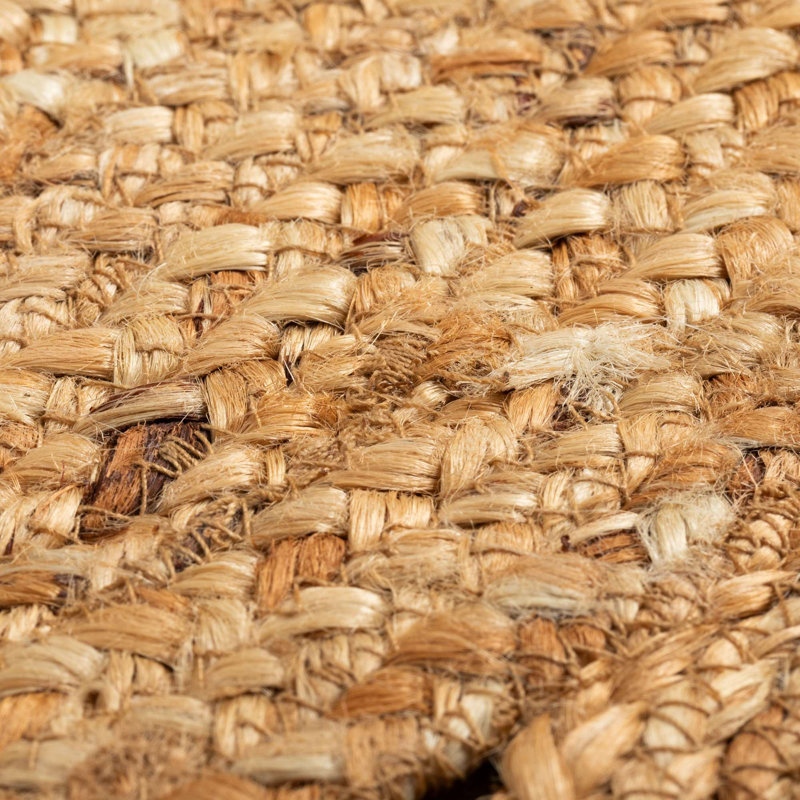 Round Allanna Floral Jute / Sisal Braided Area Rug, Round 80cm
