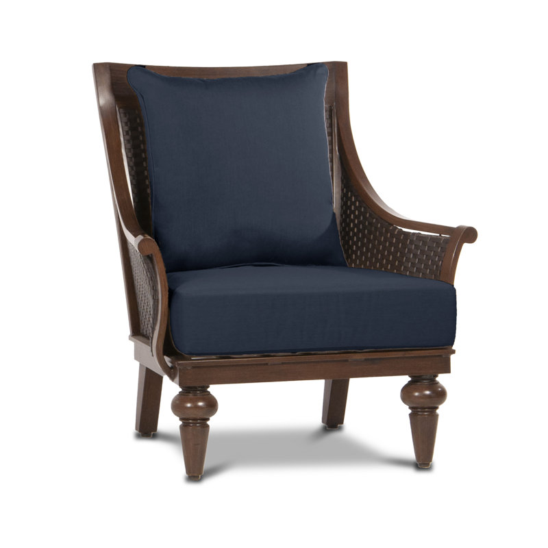 Somerby Premium All-Weather Wicker Outdoor Lounge Chair , Sunbrella® Cushions Included, Spectrum Indigo Sunbrella® Plainweave