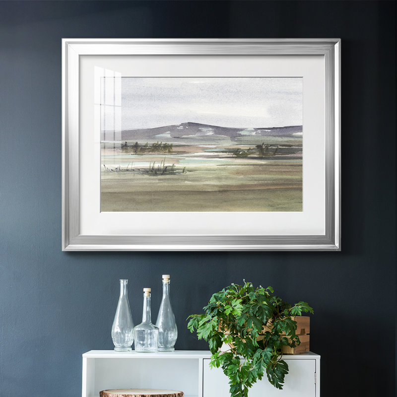 «Mute Marsh I», reproduction d'art encadrée, Argent, H 27 po x l 39 po x P 1,5 po