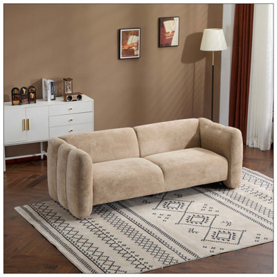 Canapé 3 places avec motif ondulé adapté aux salons, chambres, bureaux, appartements