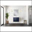 Meuble-lavabo simple 24 po X P 22 po P, comptoir en quartz blanc et Miroir-398151831