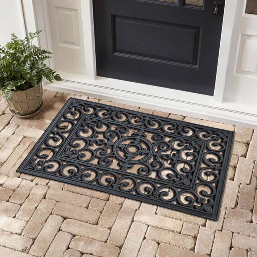 Heavy Duty Non-Slip Rubber Door Mat – Durable Outdoor/Indoor Floor Mat, 40X60cm