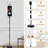  68.5" Standing Floor Lamp Seamless different types sport balls flat technique Dimmable Metal Pole Lamp with Linen Lampshade LED Bulb Included