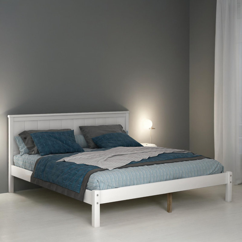 Base de lit plateforme Essonnes, Double, Blanc