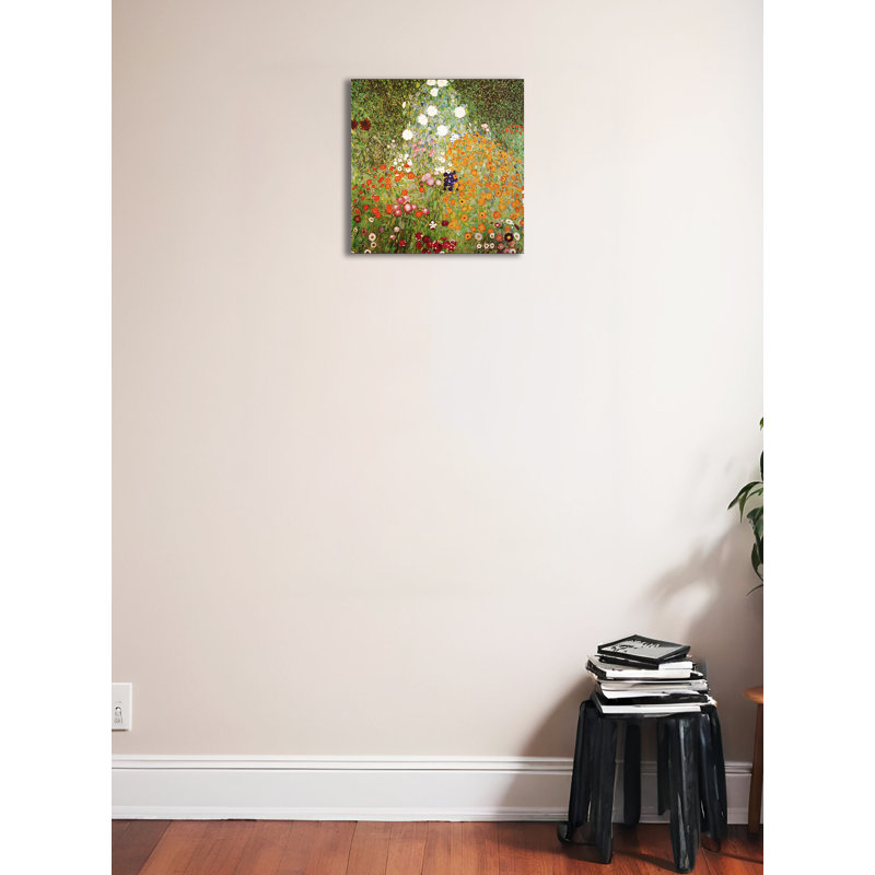 «Flowery Garden» par Gustav Klimt, impression sur toile tendue, H 18 po x l 18 po x P 1,5 po