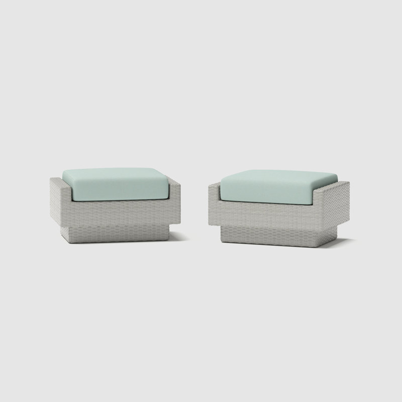 Repose-pieds extérieur Ehrenfried avec coussins Sunbrella, Toile spa Sunbrella®
