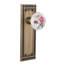 Mission Plate with White Rose Porcelain Door Knob-56315280-51660354