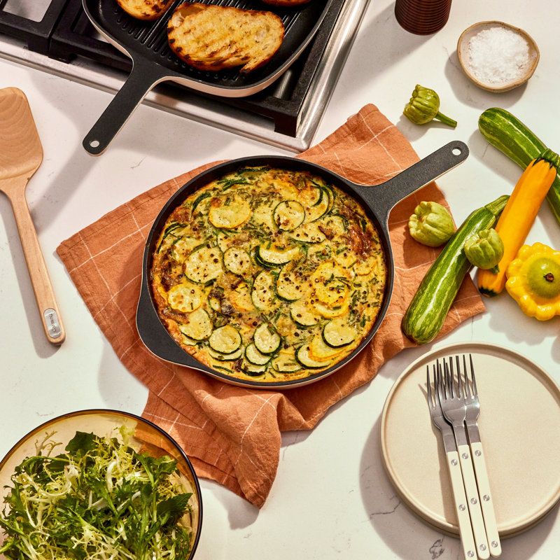 Caraway 10.5" Enameled Cast Iron Skillet, Cream