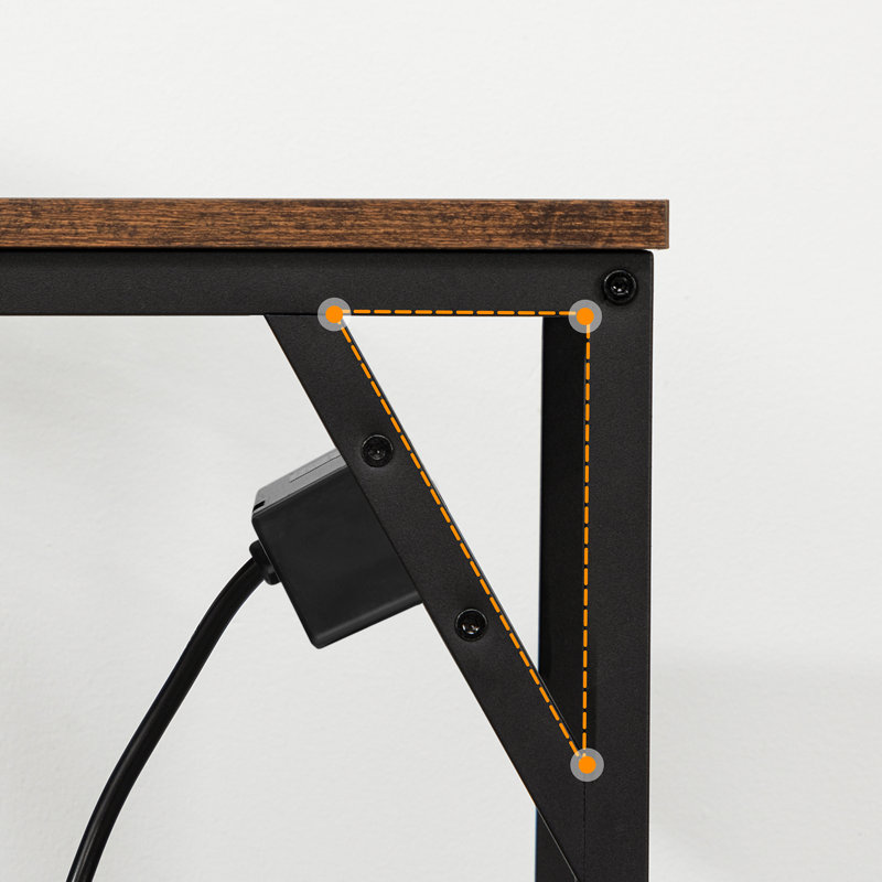 C Table End Table with Built-In Outlets