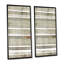 «Teal Meets Beige Abstract Stripes», ensemble de 2 impressions sur toile-1008207352-1008207355