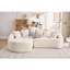 Canapé modulaire en forme de L Boneless avec méridienne incurvée, canapé modulaire en chenille blanche, mousse à haute densité 30D, canapé-lit modulaire minimaliste pour le salon.