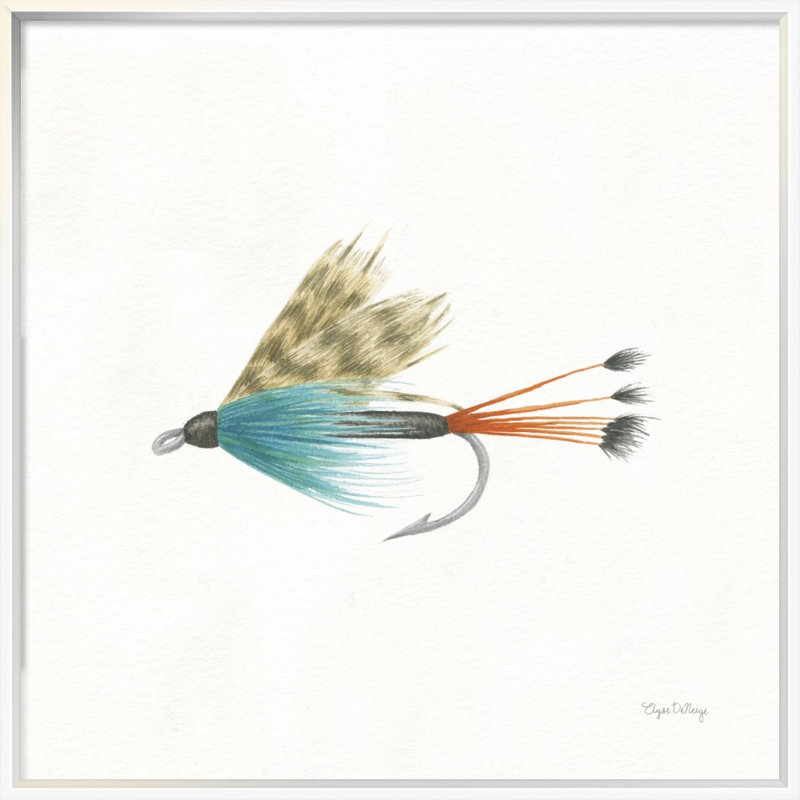 " Gone Fishin V " by Elyse DeNeige, 18" H x 18" W, No Matte, Wrapped Canvas