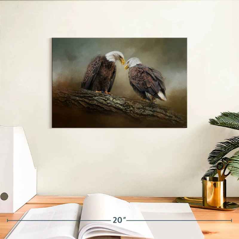 Quiet Conversation Bald Eagles, H 8 po x l 12 po