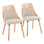 Chaise Anabelle Mid-Century en bois naturel et tissu crème par Lumisource (ensemble de 2)