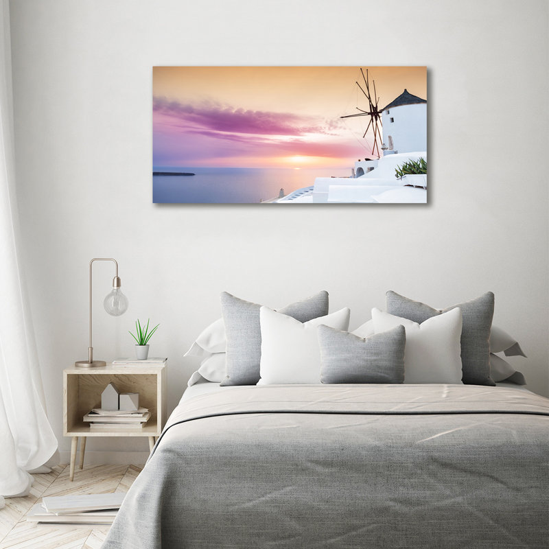 Santorini Greece - Wrapped Canvas Print, No Frame, 70cm H x 140cm W