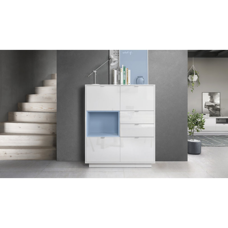 Highboard Mcclung, Navy blue (matt), No