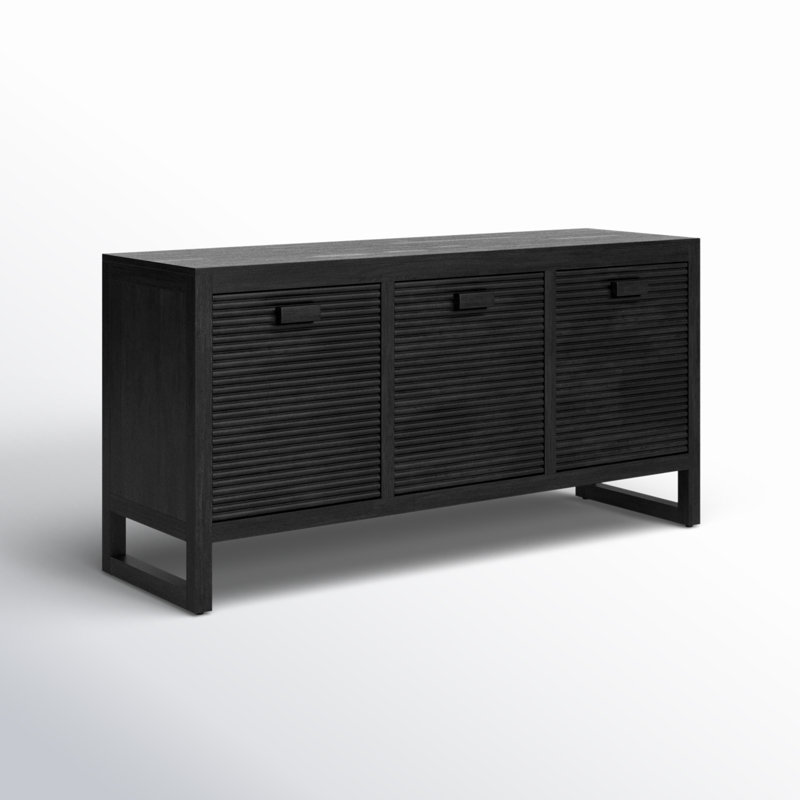 Crissy Berges Solid Wood TV Stand for TVs up to 58", Black