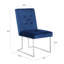 Ensemble de 2 chaises de salle à manger rembourrées en velours Mercer41 avec pieds en acier inoxydable, bleu marine