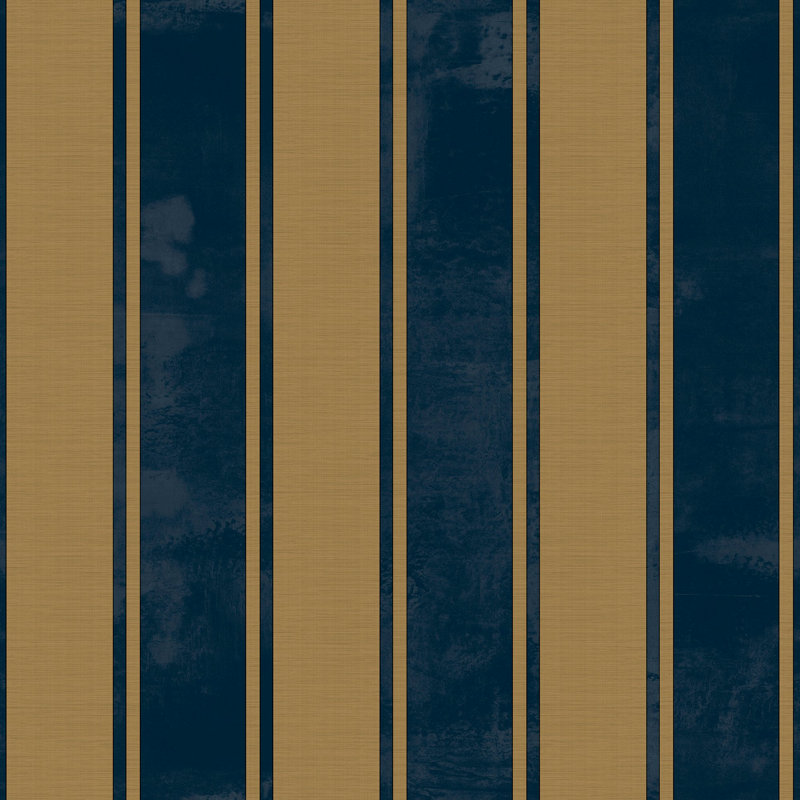 Italian Classics 4 Stripe 3D Embossed Wallpaper Roll, Navy
