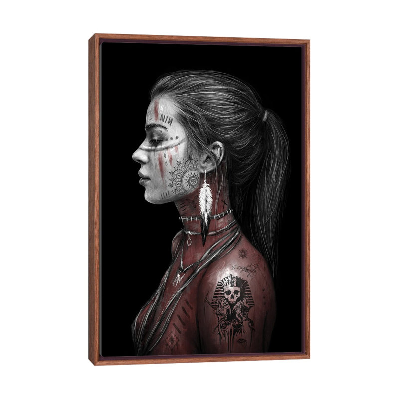 Encre - reproduction d'art murale - toile encadrée, 48" x 32", Framed Canvas, Brown