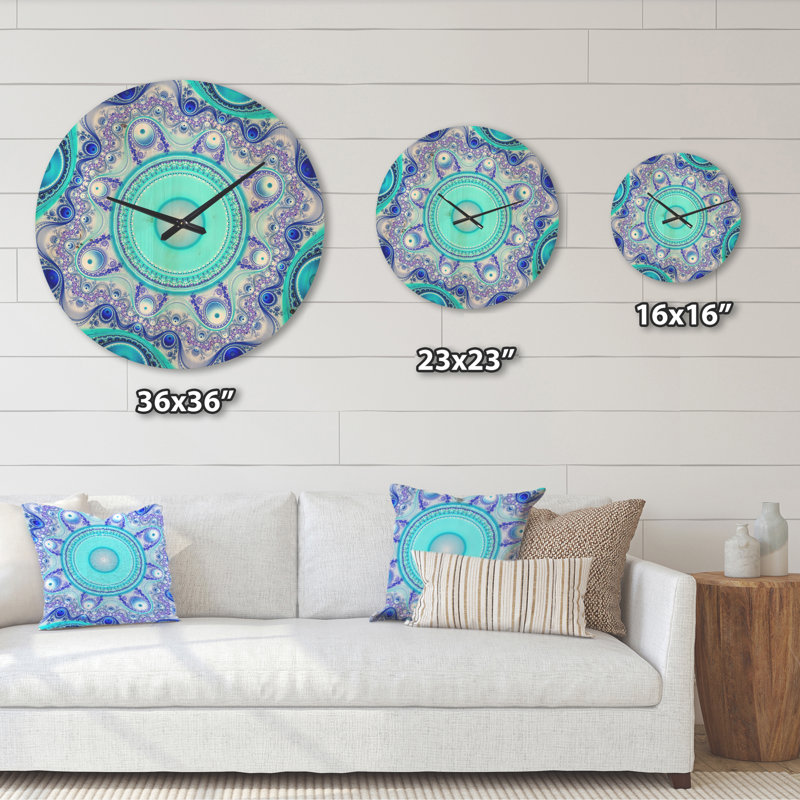 Horloge murale Wavy Curves and Circles, Grand