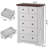 Farmhouse 6 Drawer Bedroom Dresser, Wood Tall Chest of Drawers, Closet Storage for Bedroom-1847667018