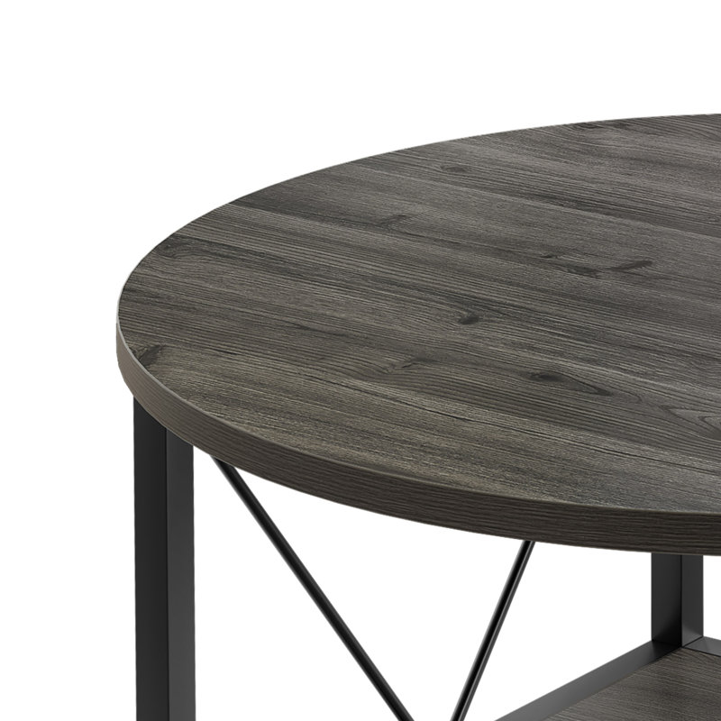 Bertran 4 Legs Coffee Table with Storage, Grey, Black