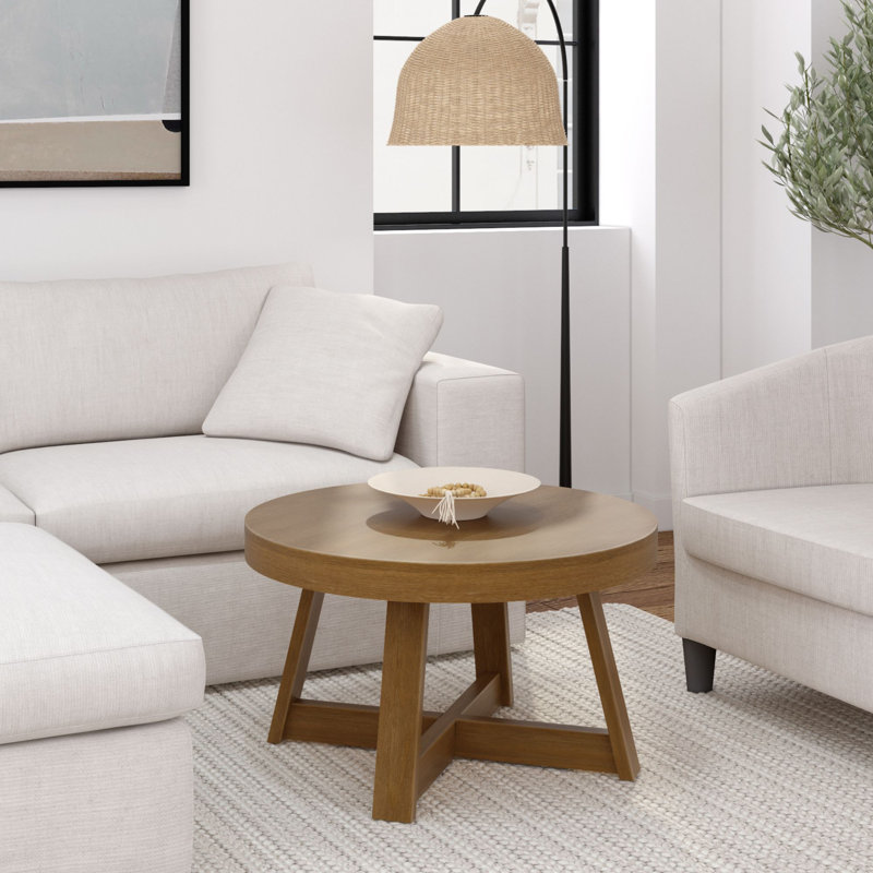 Byard Solid Wood Single Coffee Table, 17.5" H x 30" L x 30" W, Pecan