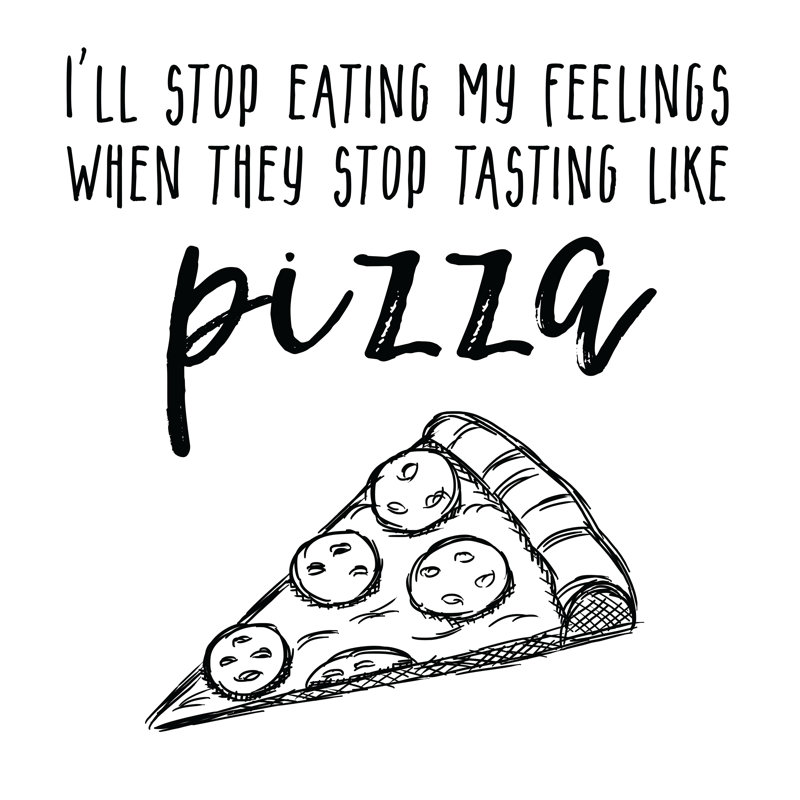 Eating My Feelings Pizza - Wrapped Canvas Print, 76cm H x 76cm W x 3.8cm D