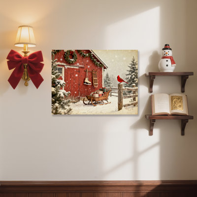 «Winter Barn Scene», art mural