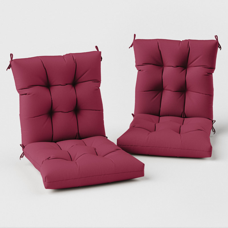 Anjelyka 22"W X 22"D Outdoor Cushions 5" Indoor And Outdoor Seat/Back Cushion, Fuchsia Red