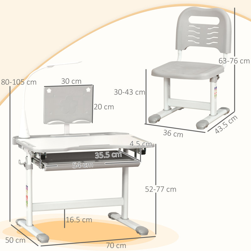 Adalia Kids 2 Piece Rectangular Desk Or Activity Chair and Chair Set